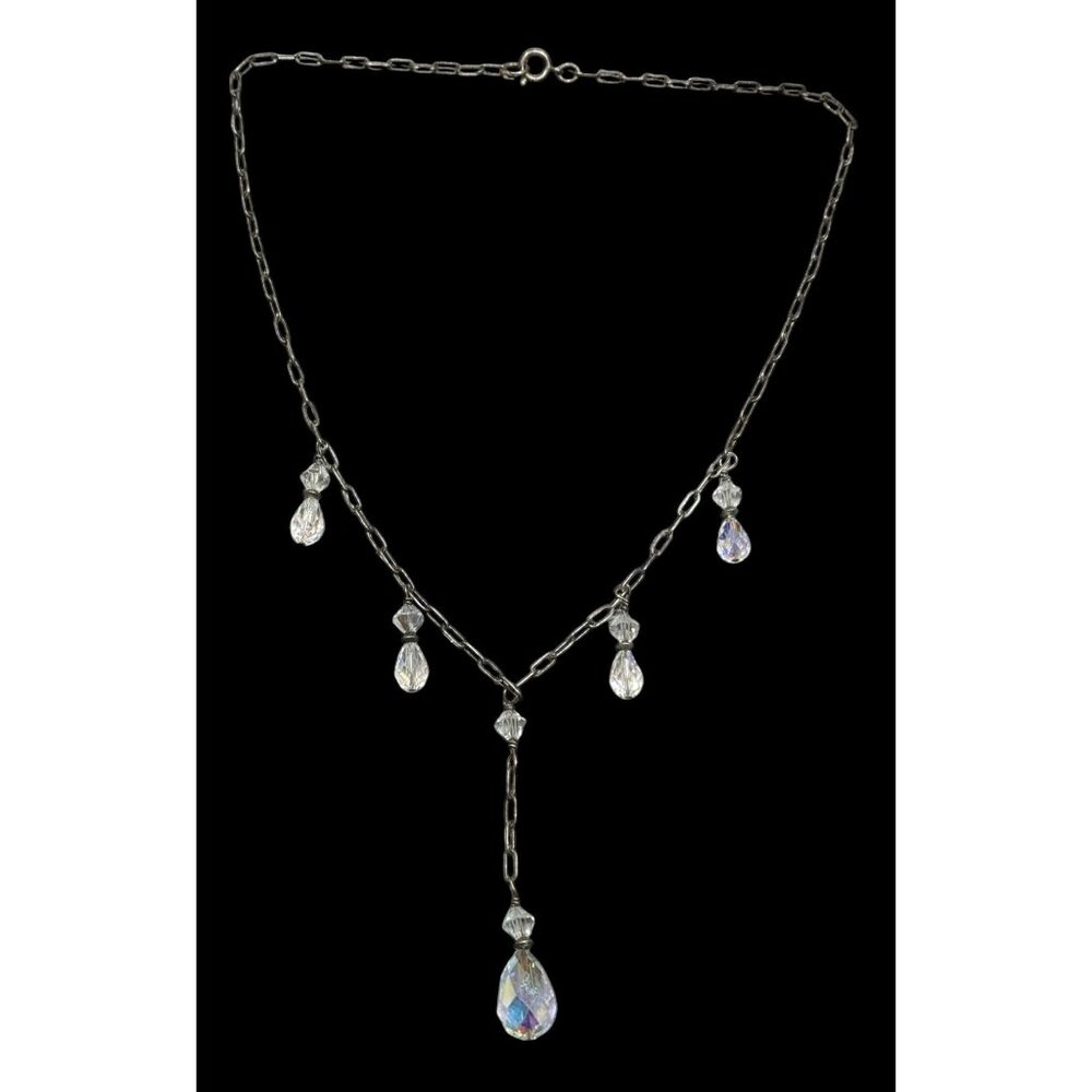 Aurora Borealis Crystal Teardrop Fantasy Necklace